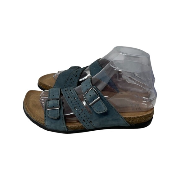 Earth Origins Sandals Women's Size 7 M Blue Slides Orono Flex Buckle Closure - Picture 2 of 11